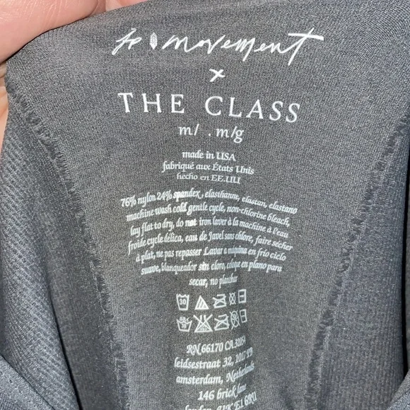 Free People Movement x The Class Good Karma grey flare onesie NEW - Picture 3 of 8